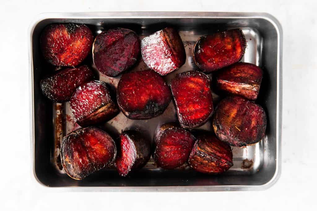 roasted beets in pan