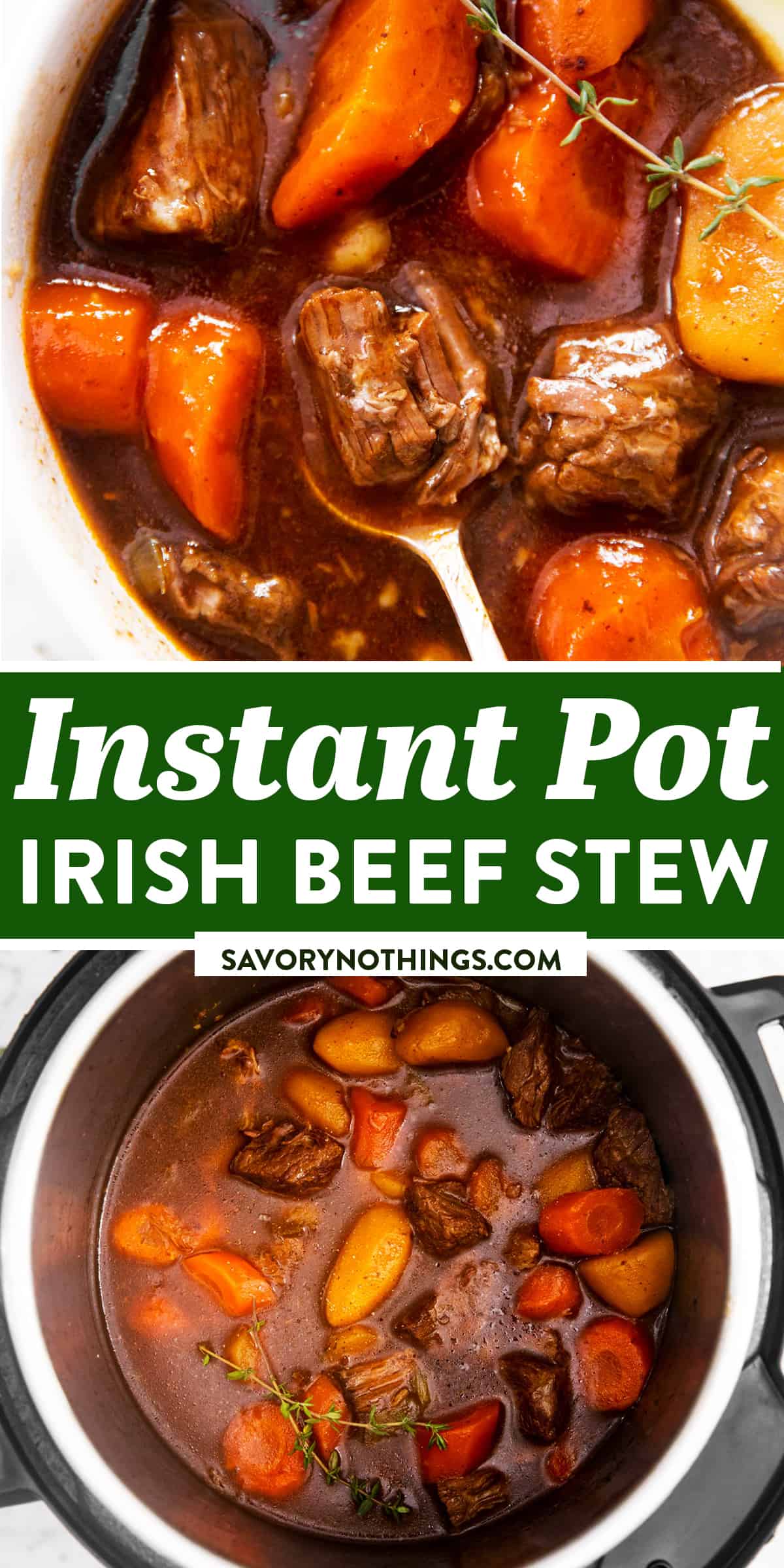 Instant Pot Irish Stew with Guinness (Beef OR Lamb!) - Savory Nothings