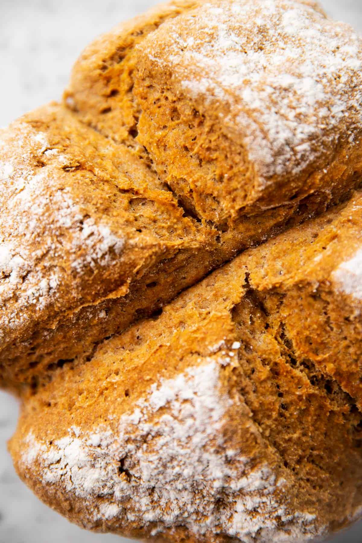 close up photo of baked Irish soda bread