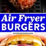 Air Fryer Burgers Image Pin 1