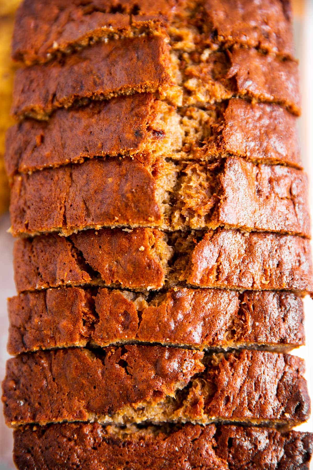 close up photo of sliced banana bread