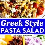 Greek Pasta Salad Image Pin 1