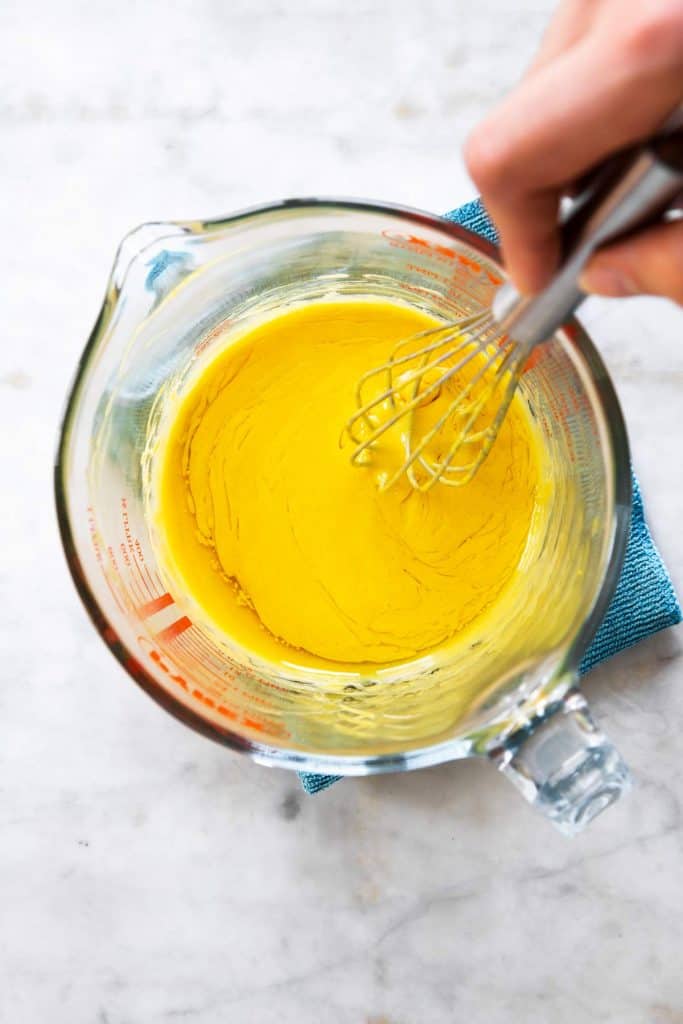 oil in mayonnaise mixture before being whisked in fully