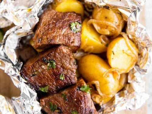 Garlic Butter Steak and Potato Foil Packets