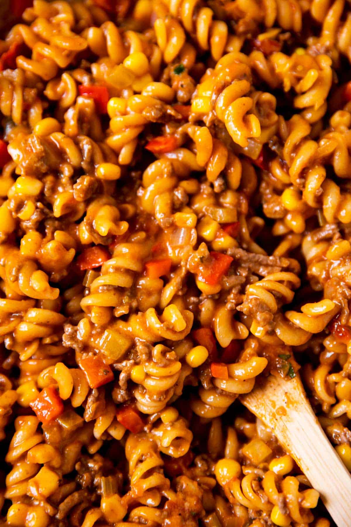 close up photo of taco pasta