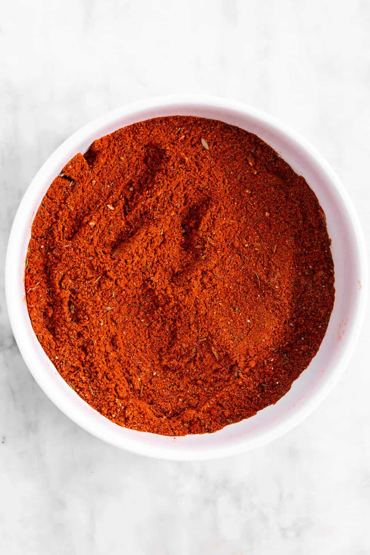 homemade taco seasoning in white bowl