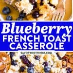 Blueberry French Toast Casserole Image Pin 1