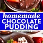 Chocolate Pudding Recipe Image Pin 1