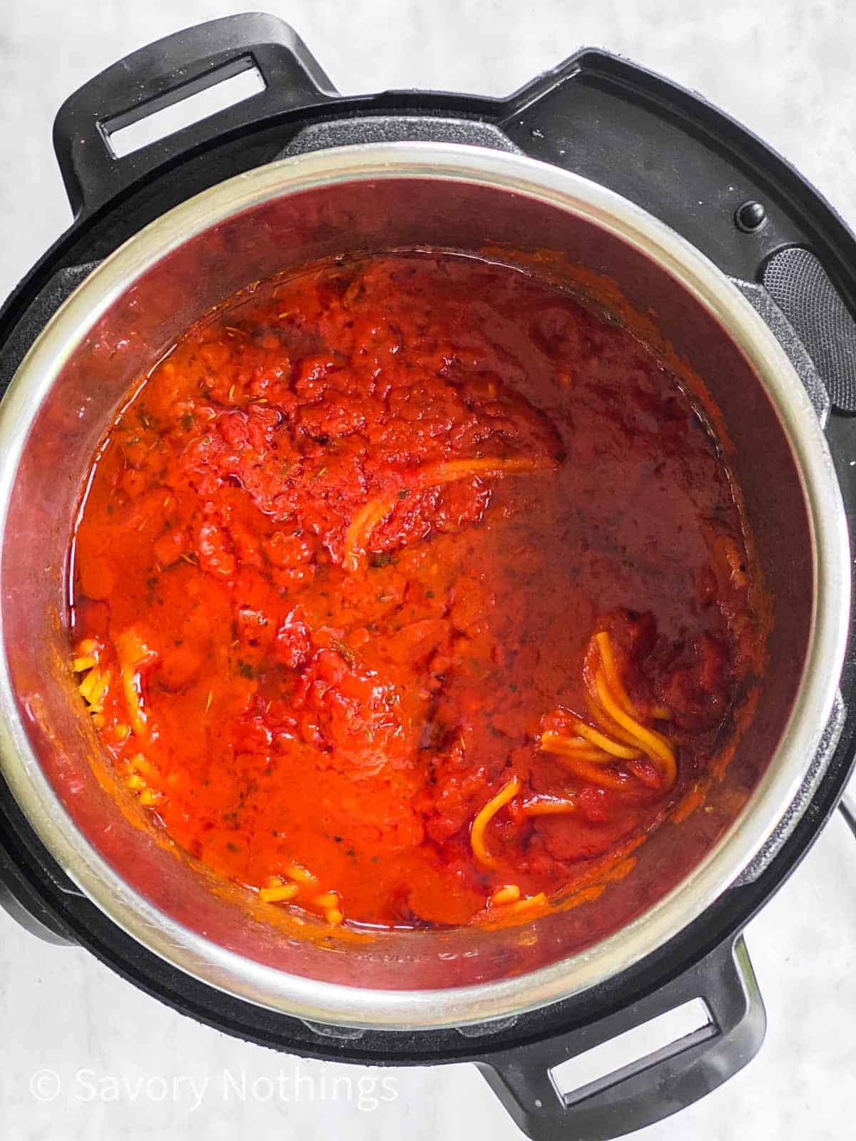 cooked tomato sauce in instant pot