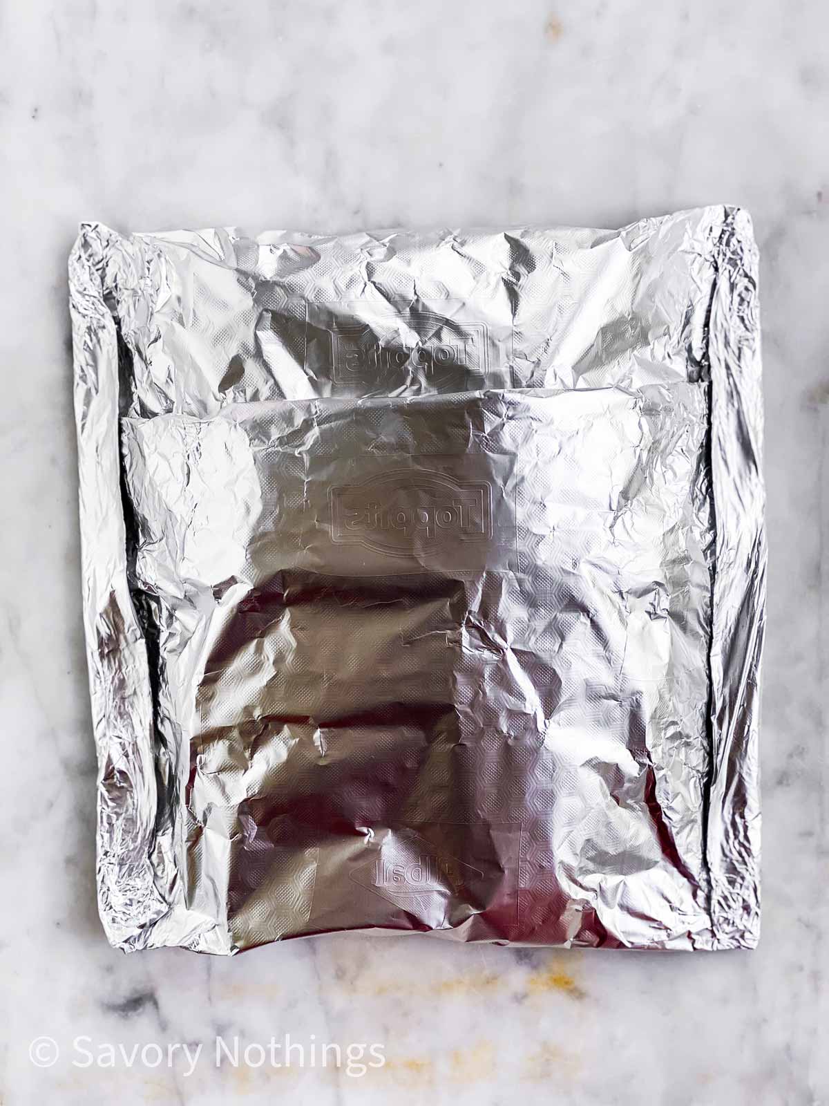foil pouch on marble surface