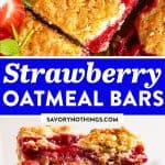 Strawberry Oatmeal Bars Image Pin 2