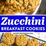 Zucchini Bread Breakfast Cookies Pin 1