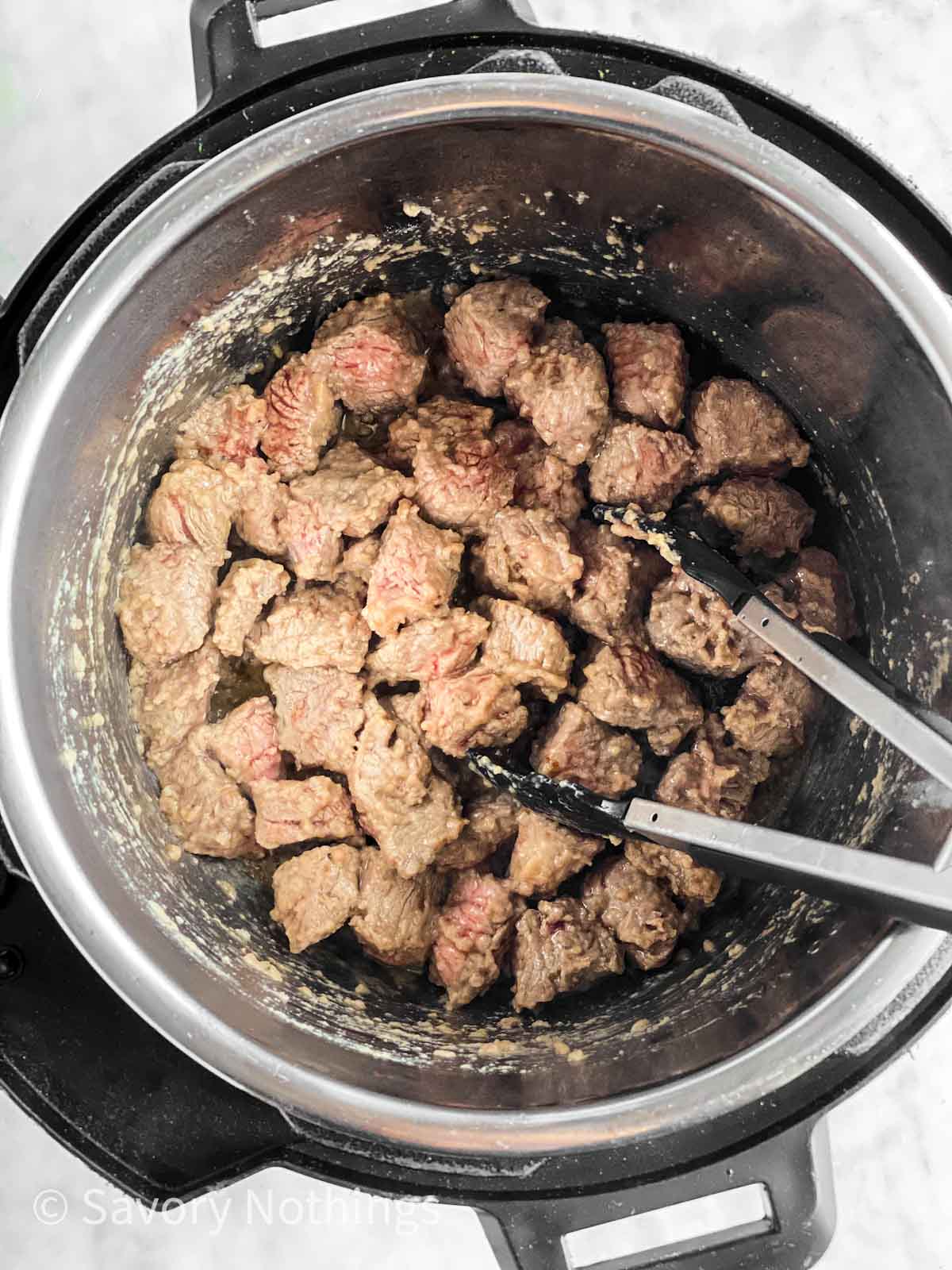 browned stew meat in instant pot