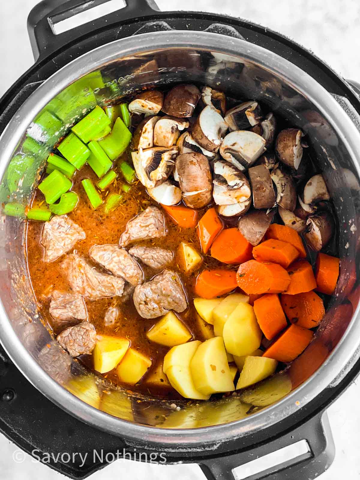 uncooked beef stew in instant pot