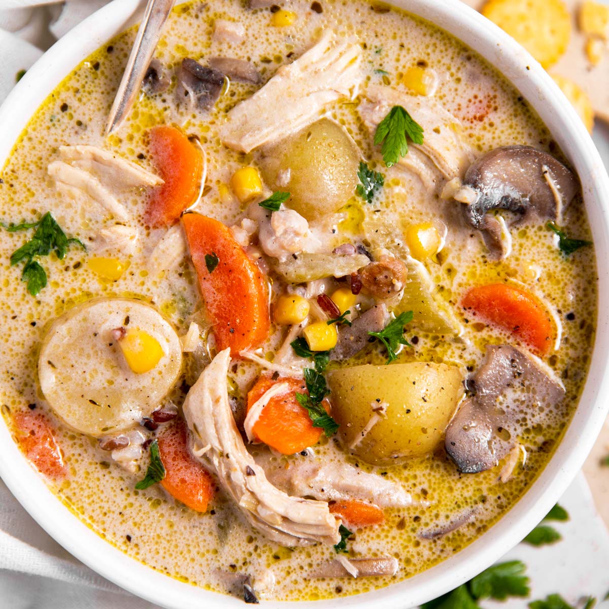 Creamy Leftover Turkey Soup - Savory Nothings