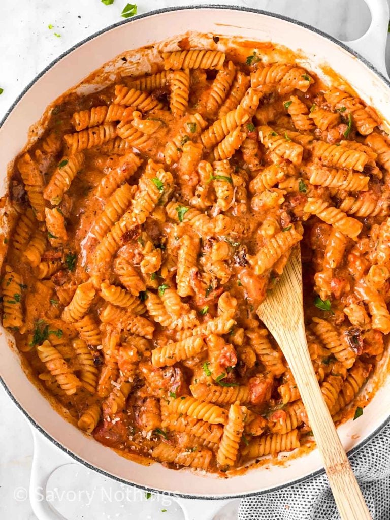 One Pot Creamy Tomato Pasta Savory Nothings