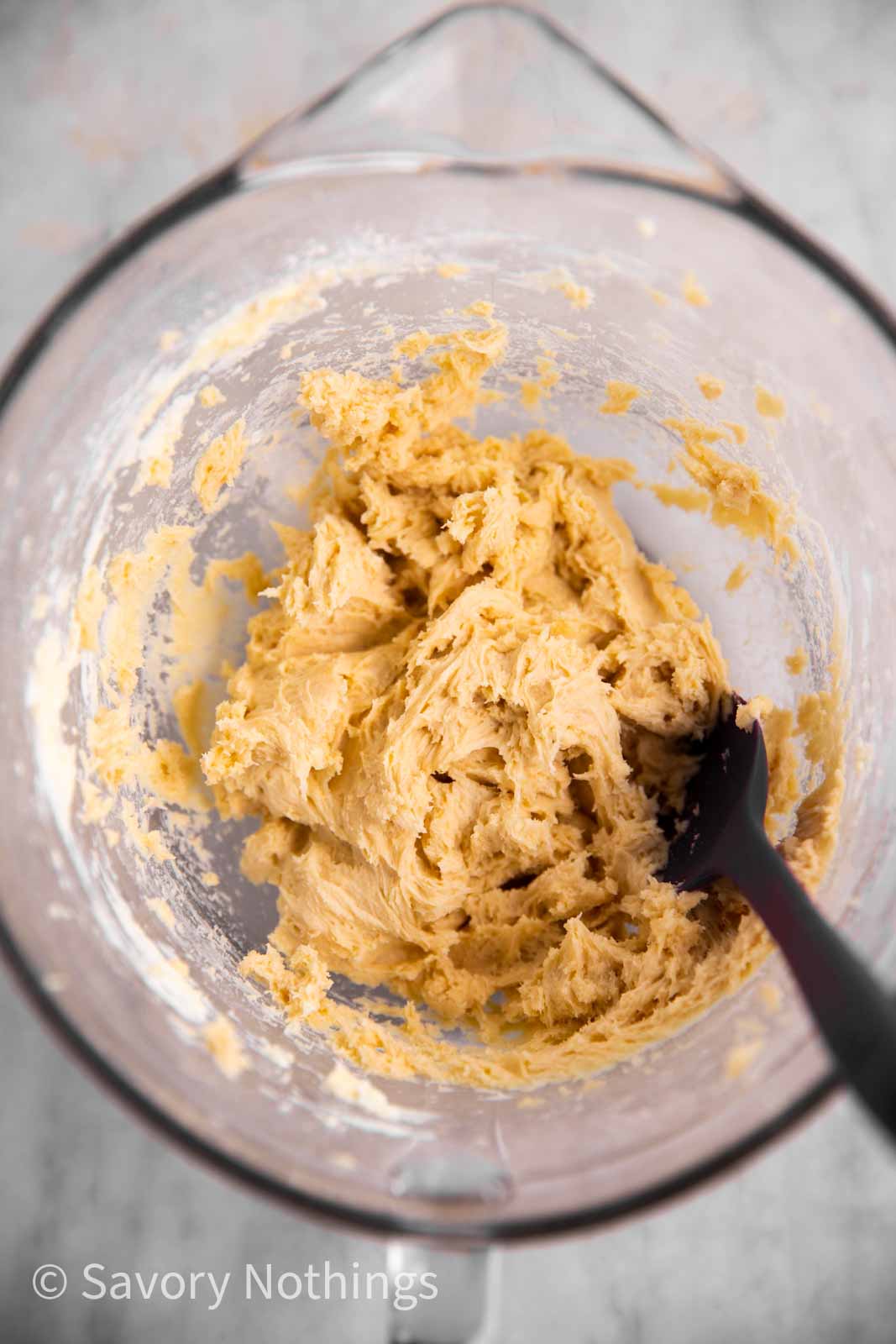 pastry dough in glass bowl