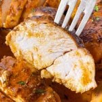 closeup view of sliced instant pot chicken breast