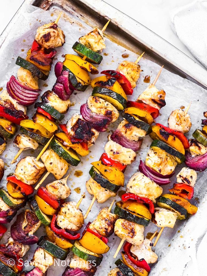 Grilled Chicken Kabobs - Savory Nothings