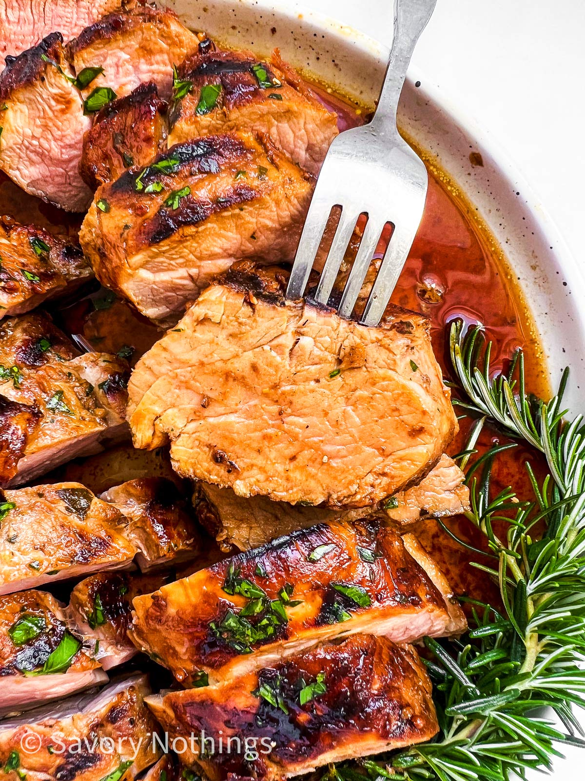 close up photo of sliced pork tenderloin