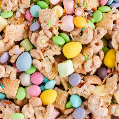 overhead close up view of Bunny Bait snack mix
