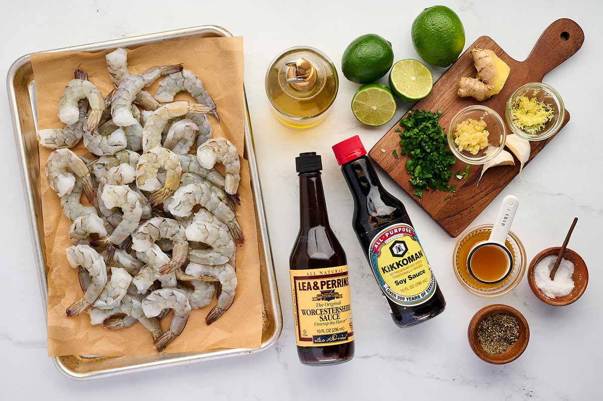 ingredients for shrimp marinade