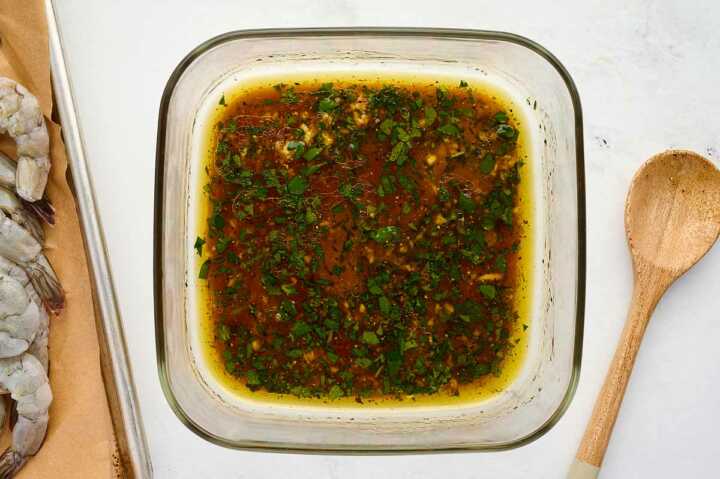 shrimp marinade being prepared