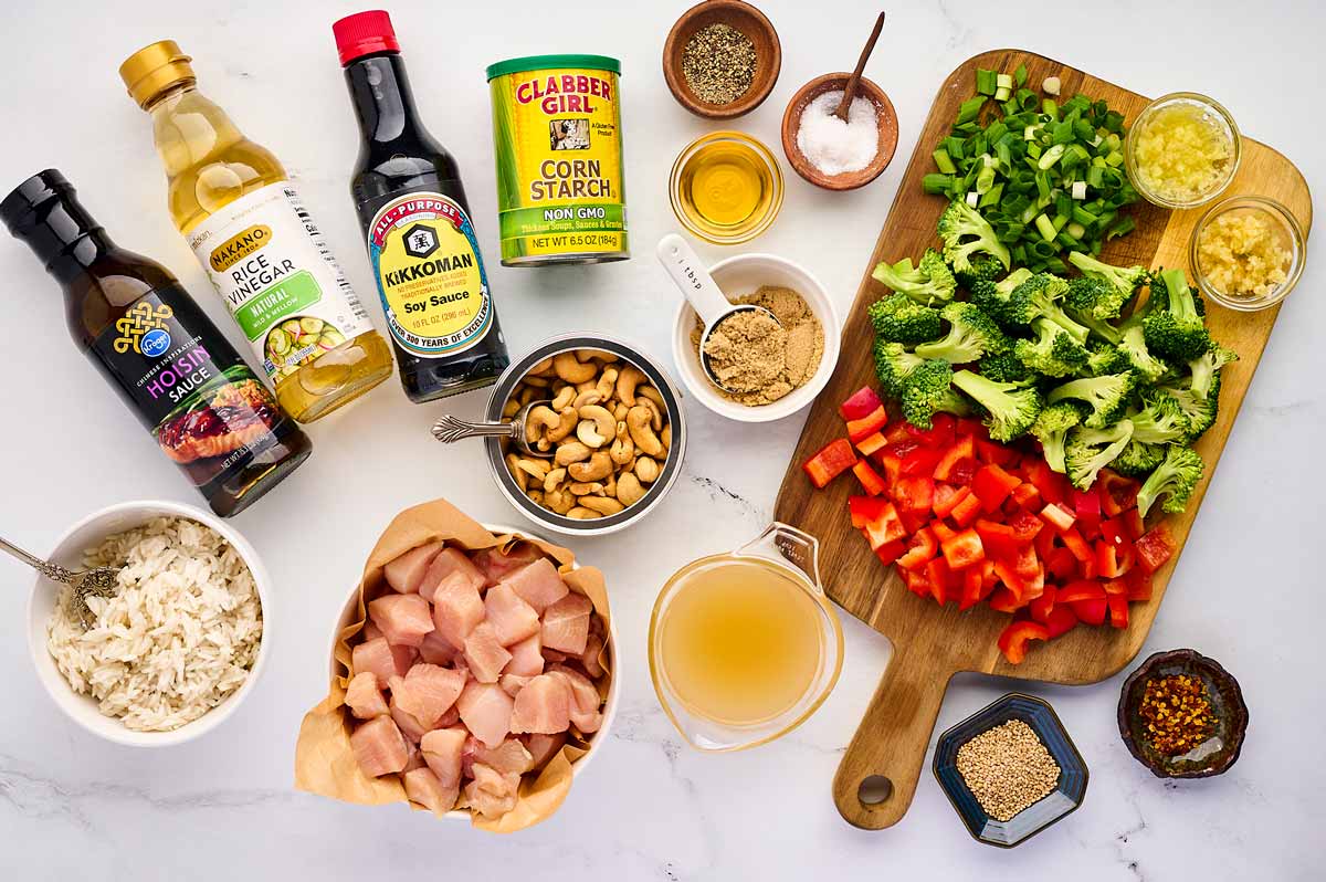 ingredients for baked cashew chicken