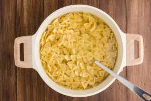 cooked pasta in pot