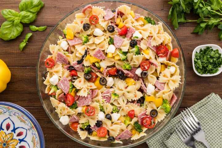 pasta salad ready to be served