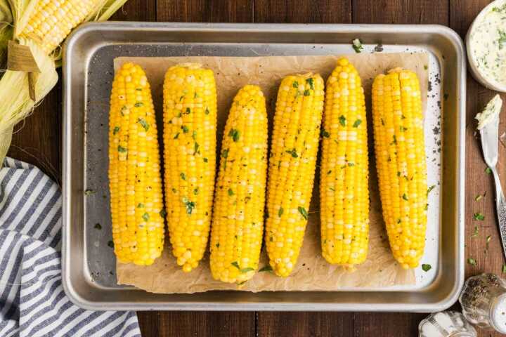 corn on the cob with herb butter