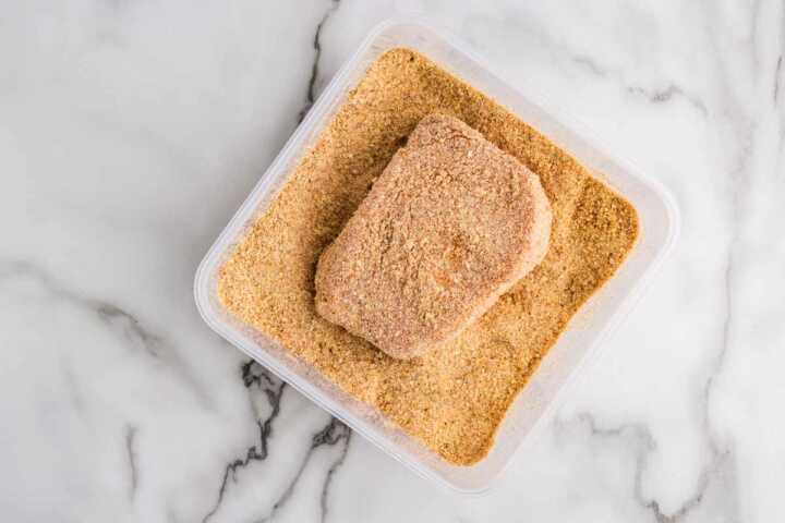 pork chop in homemade shake and bake mixture