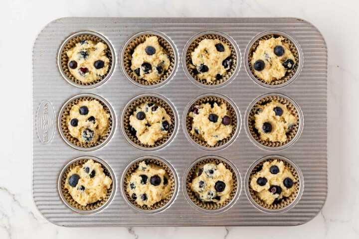 unbaked sour cream blueberry muffins