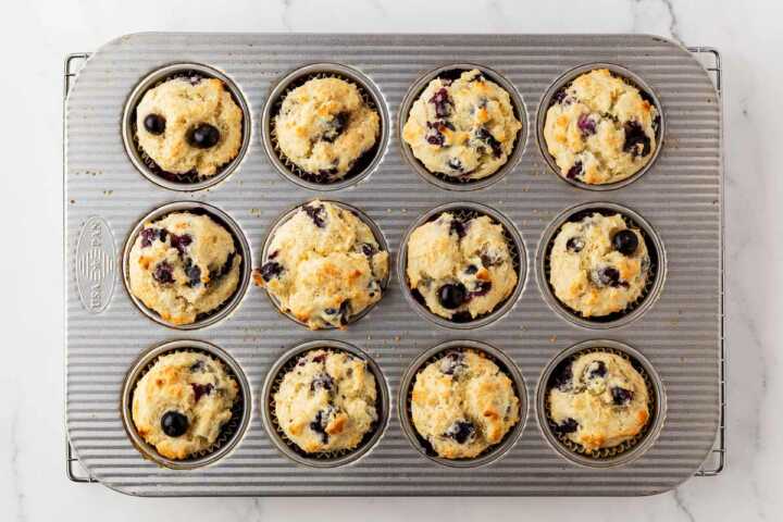 baked sour cream blueberry muffins