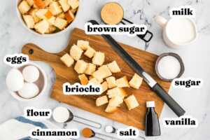 ingredients for brioche French toast casserole