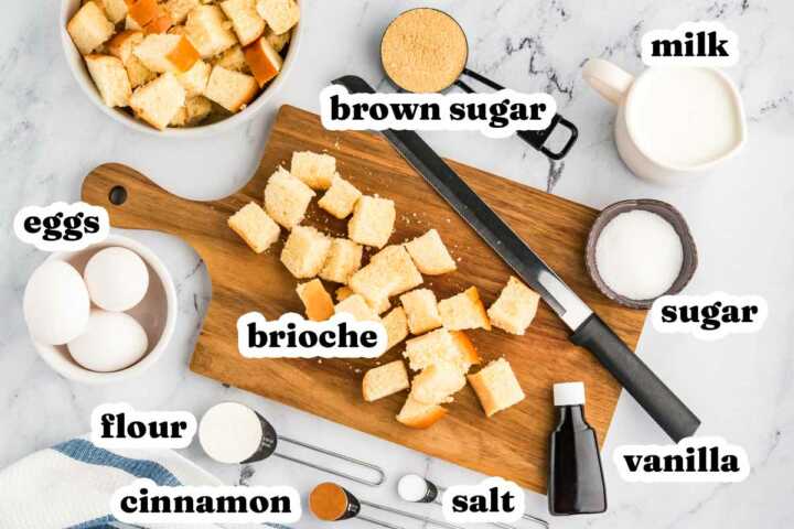 ingredients for brioche French toast casserole