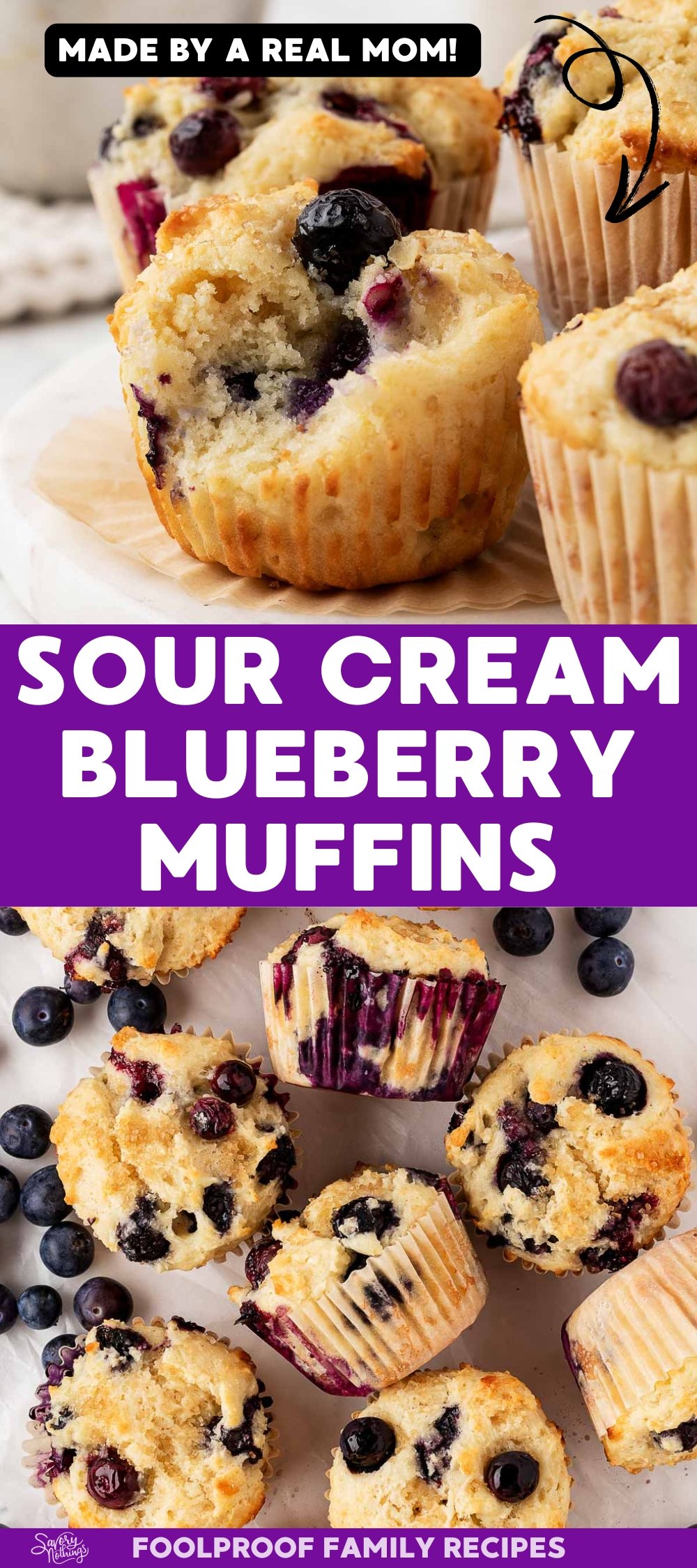 Sour Cream Blueberry Muffins Pin