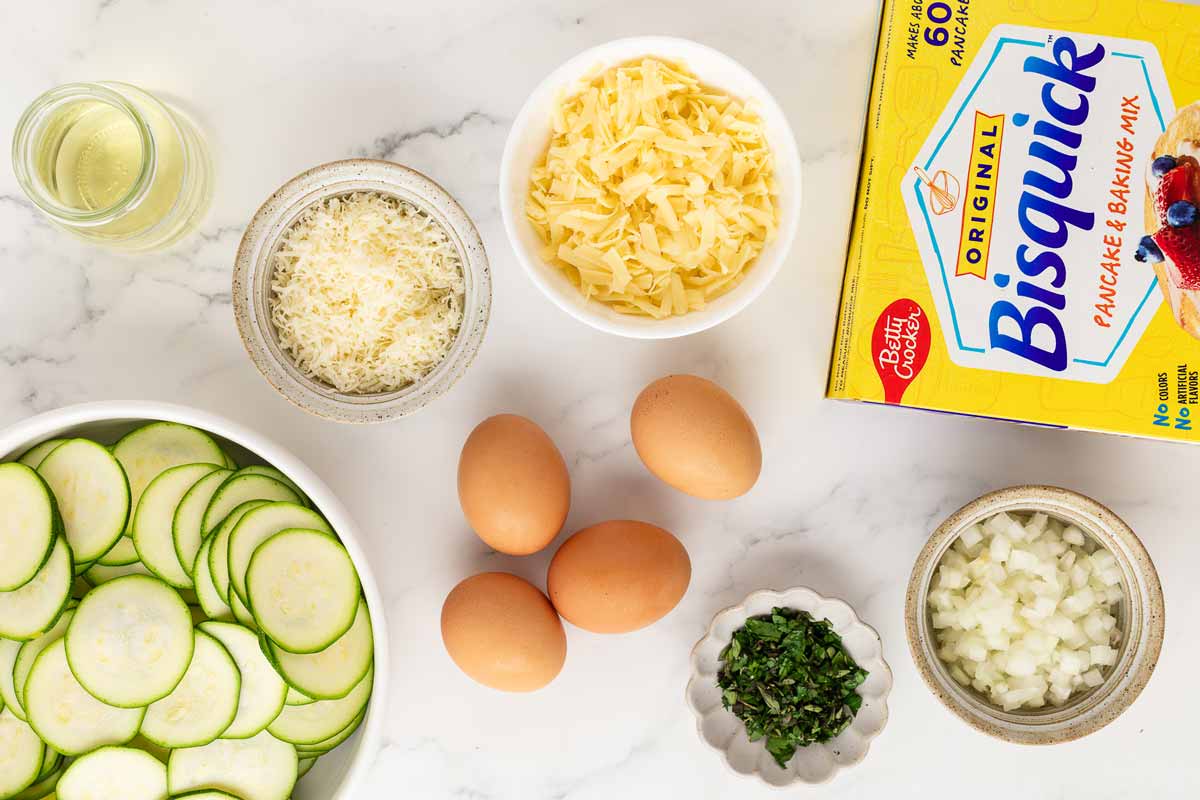 ingredients for crustless zucchini pie