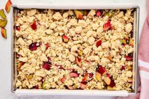 unbaked rhubarb coffee cake