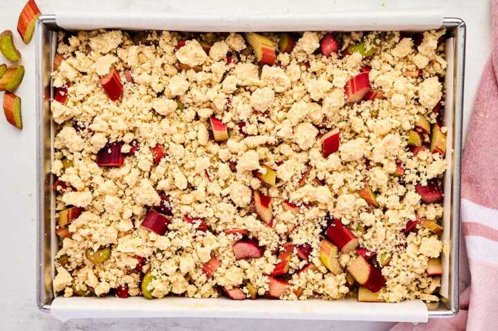 unbaked rhubarb coffee cake