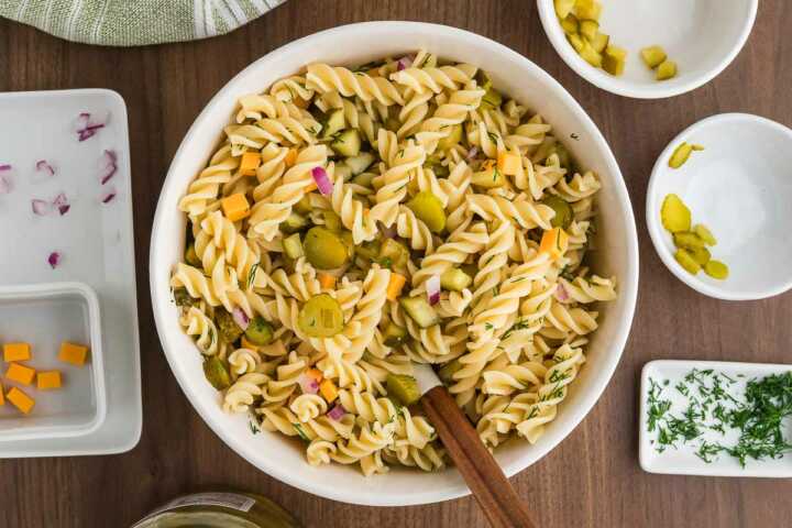 pasta salad before adding dressing