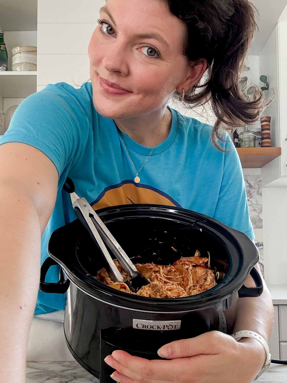 showing my crockpot chicken fajitas