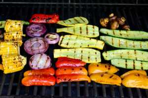 vegetables on grill