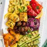 grilled vegetables on a platter