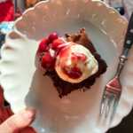plate with brownie sundae