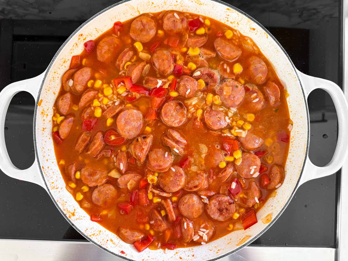 rice skillet simmering