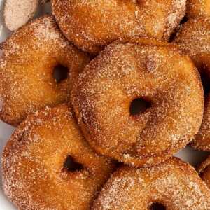 apple fritters on a plate