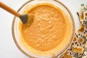pumpkin pancake batter in bowl