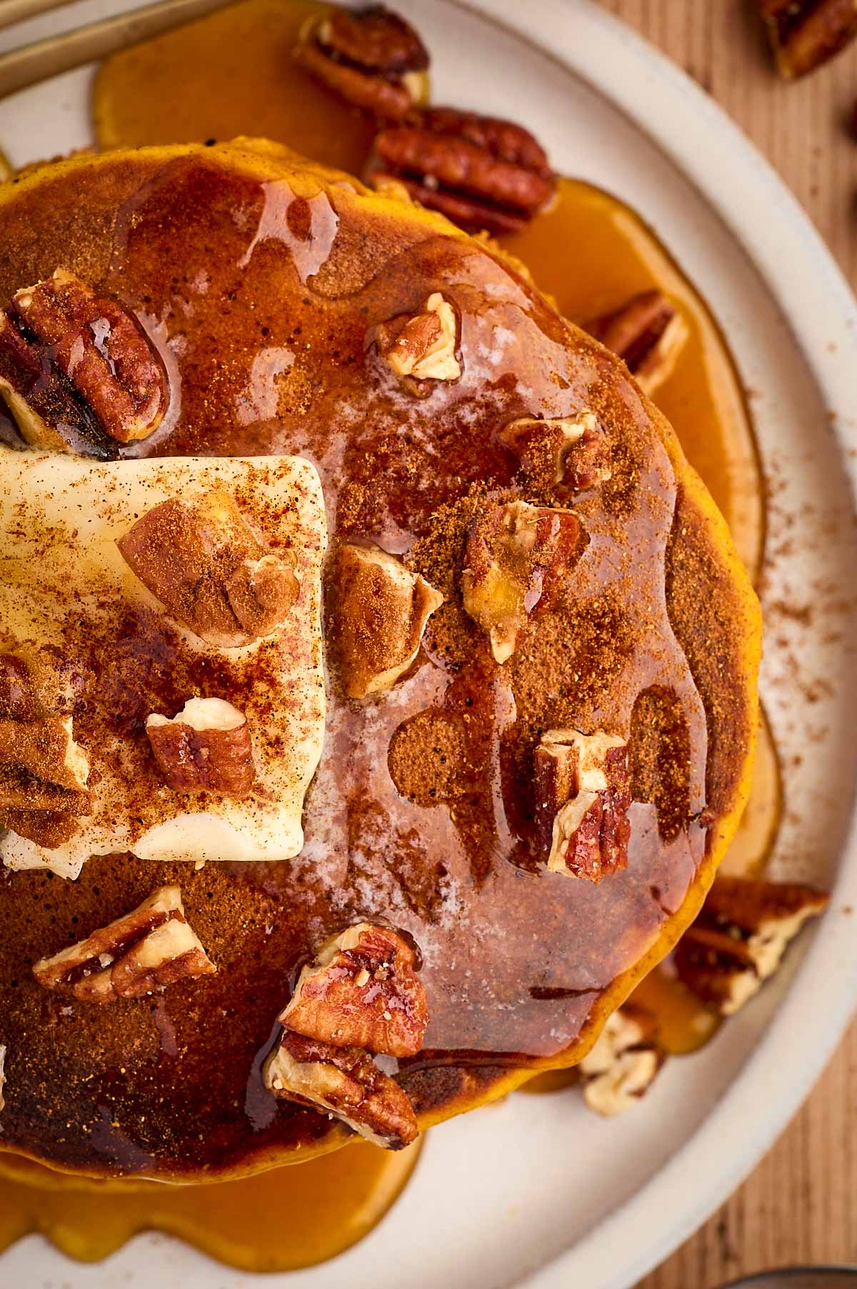 pumpkin pancakes on a plate