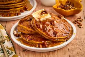 pumpkin pancakes breakfast scene